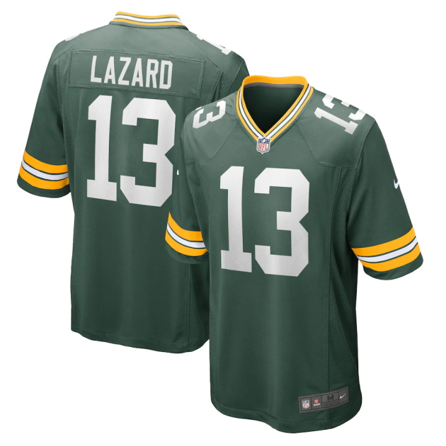 mens nike allen lazard green green bay packers game team jersey